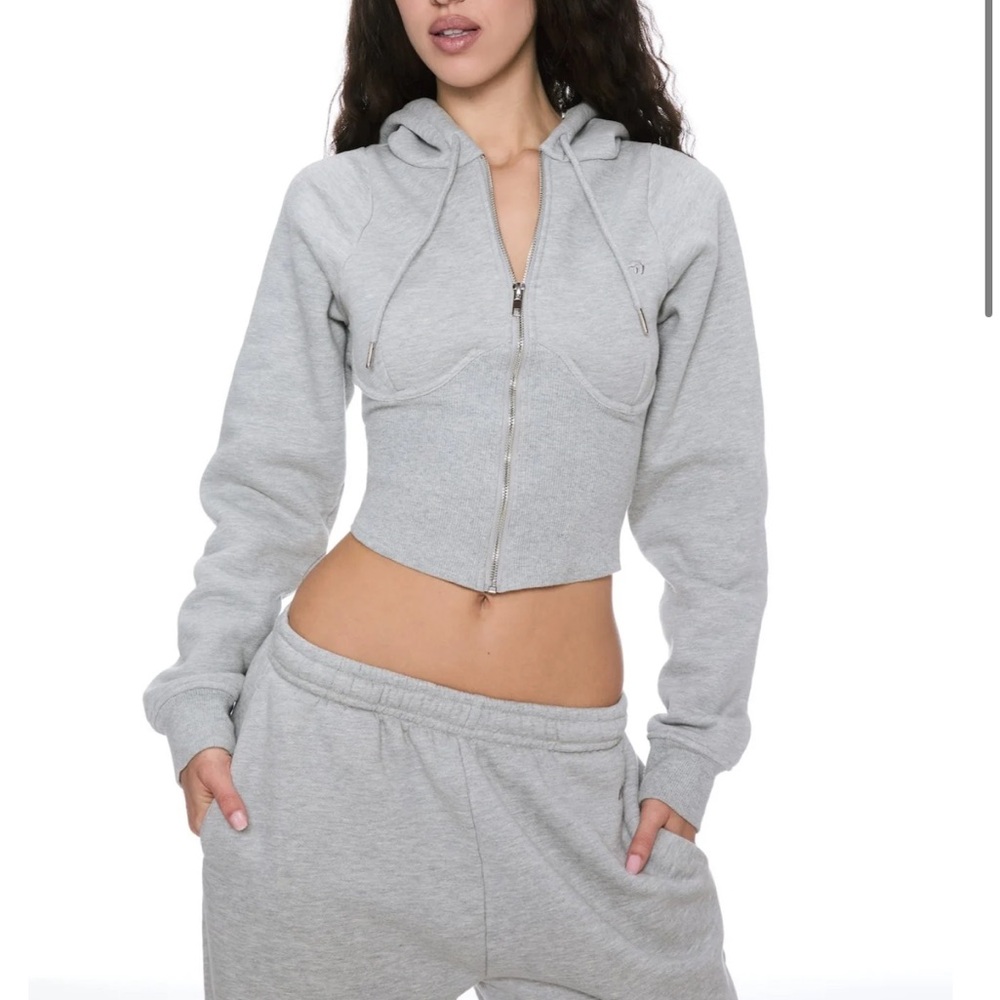 Miaou Gray Women's Corset Hoodie
